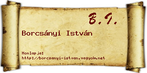 Borcsányi István névjegykártya